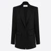Single Breasted Oversized Blazer in Satin Crepe