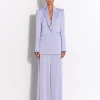 Single Breasted Oversized Blazer in Satin Crepe