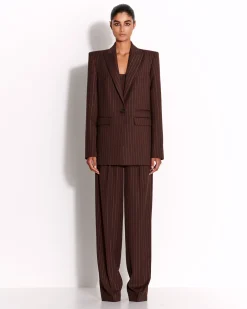 Single Breasted Oversized Blazer in Lurex Pinstripe
