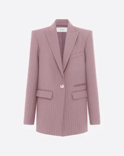 Single Breasted Oversized Blazer in Lurex Pinstripe