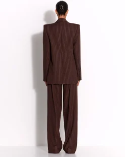 Single Breasted Oversized Blazer in Lurex Pinstripe