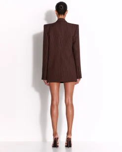 Single Breasted Oversized Blazer in Lurex Pinstripe