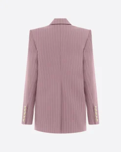 Single Breasted Oversized Blazer in Lurex Pinstripe