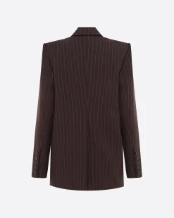 Single Breasted Oversized Blazer in Lurex Pinstripe