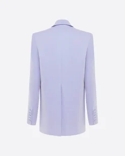 Single Breasted Oversized Blazer in Satin Crepe