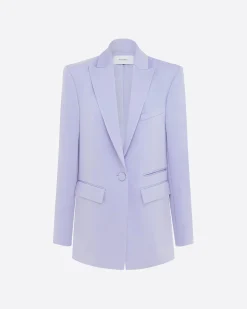 Single Breasted Oversized Blazer in Satin Crepe