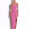 Strapless Corset Asymmetrical Drape Gown in Crepe