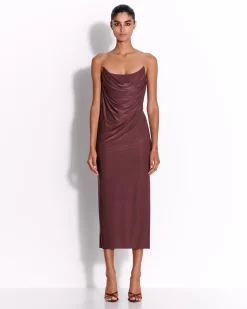 Strapless Corset Drape Dress in Jersey