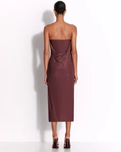 Strapless Corset Drape Dress in Jersey