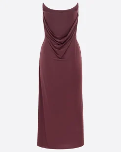 Strapless Corset Drape Dress in Jersey