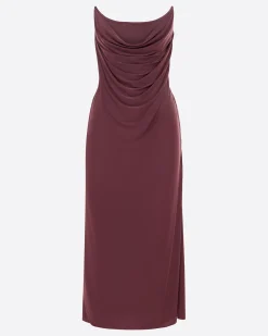 Strapless Corset Drape Dress in Jersey