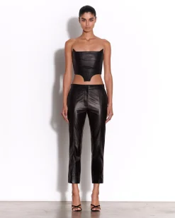 Strapless Corset Top in Leather