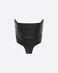 Strapless Corset Top in Leather