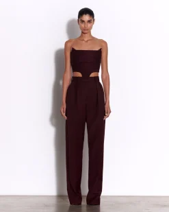 Strapless Corset Top in Wool Suiting