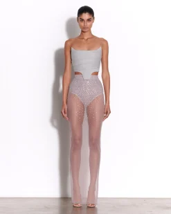 Strapless Corset Top in Wool Suiting