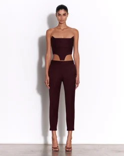 Strapless Corset Top in Wool Suiting