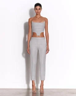 Strapless Corset Top in Wool Suiting