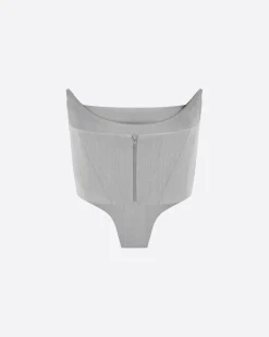 Strapless Corset Top in Wool Suiting