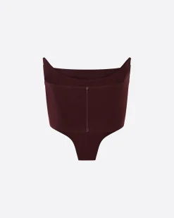 Strapless Corset Top in Wool Suiting