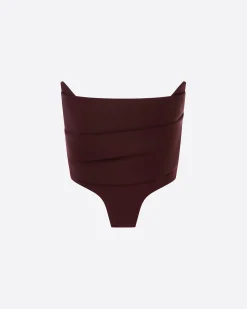 Strapless Corset Top in Wool Suiting