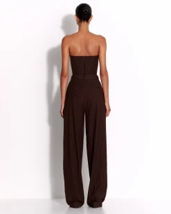Strapless Crop Top in Lurex Pinstripe
