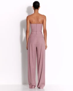 Strapless Crop Top in Lurex Pinstripe