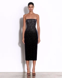 Strapless Dress in Crystal Velvet