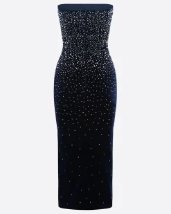 Strapless Dress in Crystal Velvet