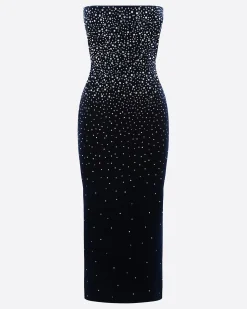Strapless Dress in Crystal Velvet