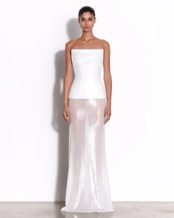 Strapless Longline Corset Gown in Sequin