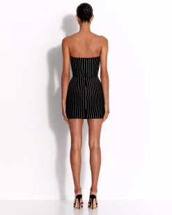 Strapless Mini Dress in Crystal Velvet