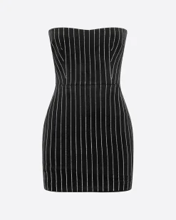Strapless Mini Dress in Crystal Velvet
