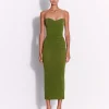Strapless Sweetheart Ruched Dress in Crepe Jersey