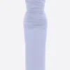 Strapless Sweetheart Ruched Dress in Crepe Jersey
