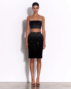 Strapless Top in Crystal Velvet