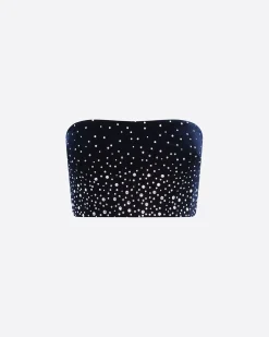 Strapless Top in Crystal Velvet