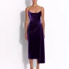Strapless Twist Dress in Velvet