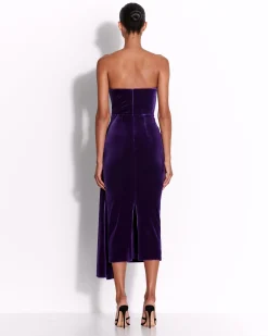 Strapless Twist Dress in Velvet