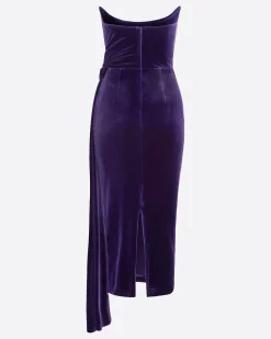 Strapless Twist Dress in Velvet