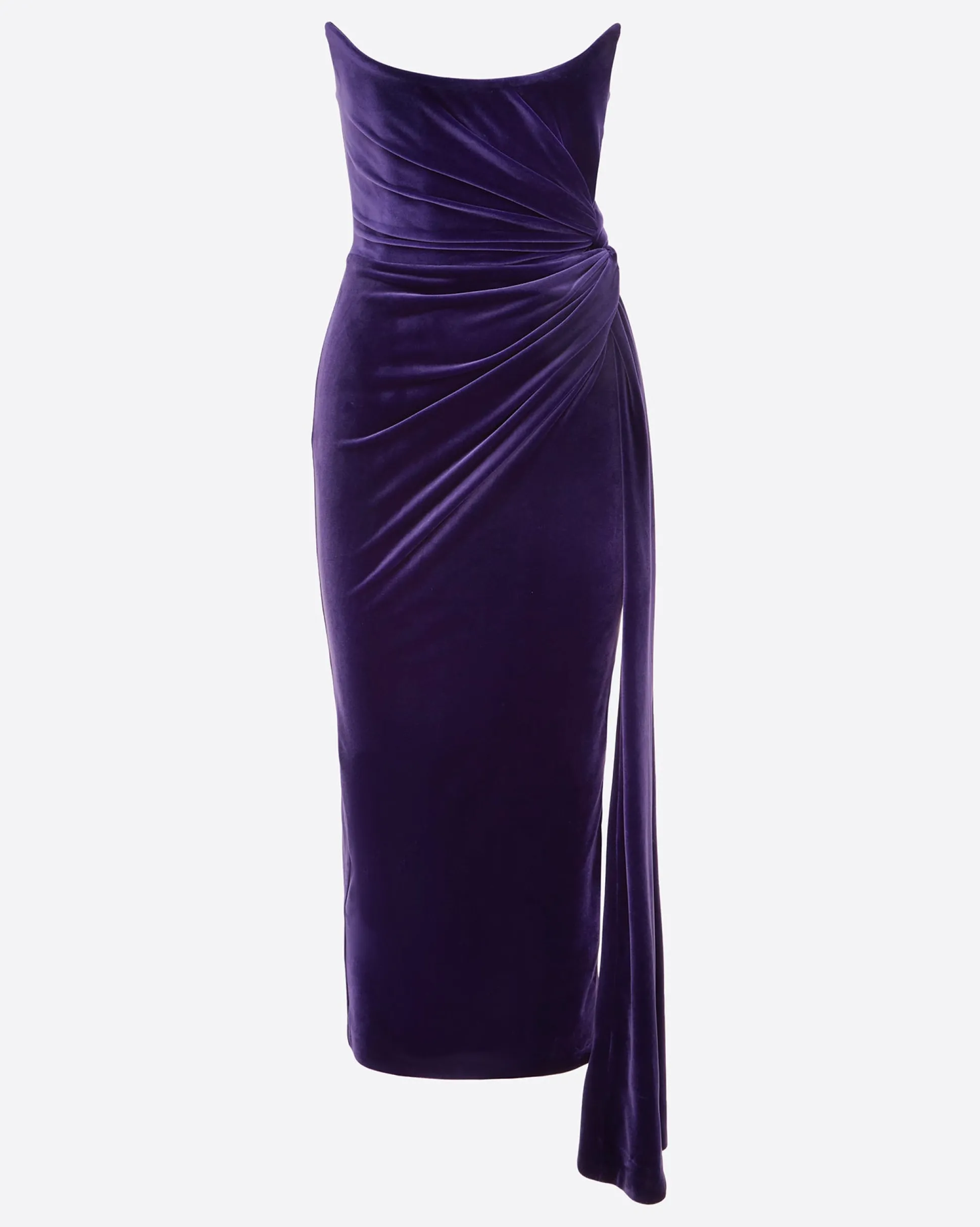 Strapless Twist Dress in Velvet