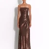 Strapless Twist Gown in Sequin