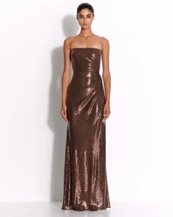 Strapless Twist Gown in Sequin