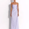 Strapless Twist Gown in Satin Crepe