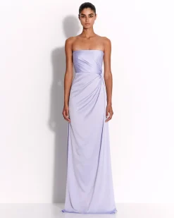 Strapless Twist Gown in Satin Crepe