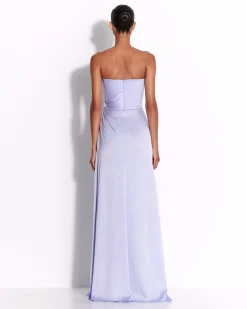 Strapless Twist Gown in Satin Crepe