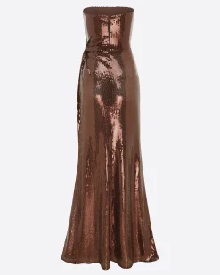 Strapless Twist Gown in Sequin