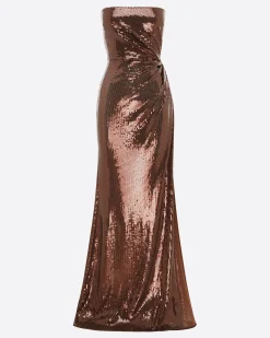 Strapless Twist Gown in Sequin