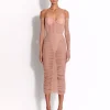 Sweetheart Ruched Dress in Fine Mesh