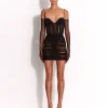 Sweetheart Ruched Mini Dress in Fine Mesh