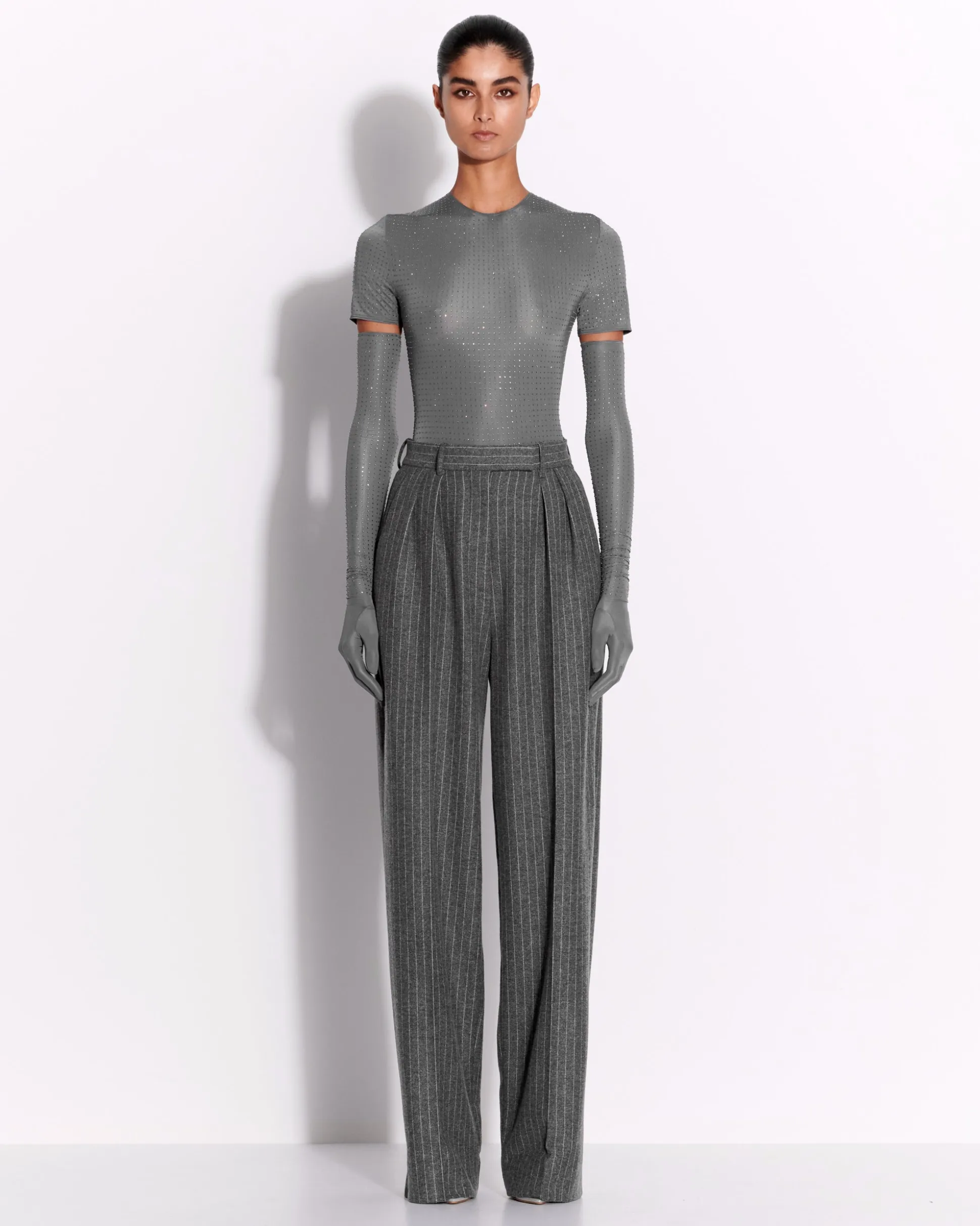 Tailored Trouser in Wool Pinstripe